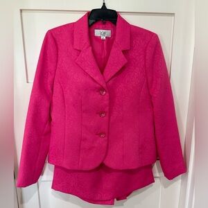 Bright Pink Skirt Suit Size 8P